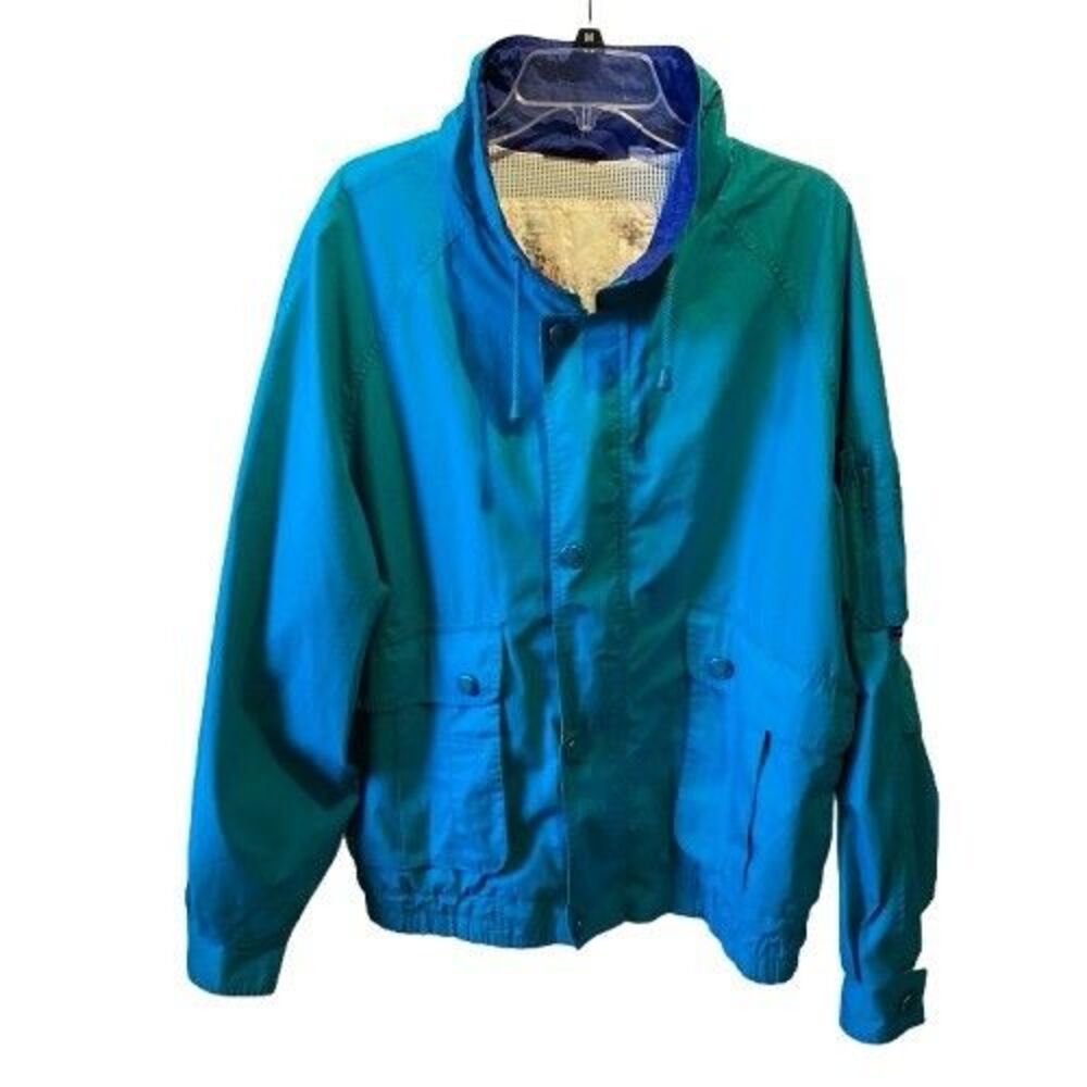 Vintage LONDON FOG Mens Size Large Full Zip Golf Bomber Windbreaker Jacket